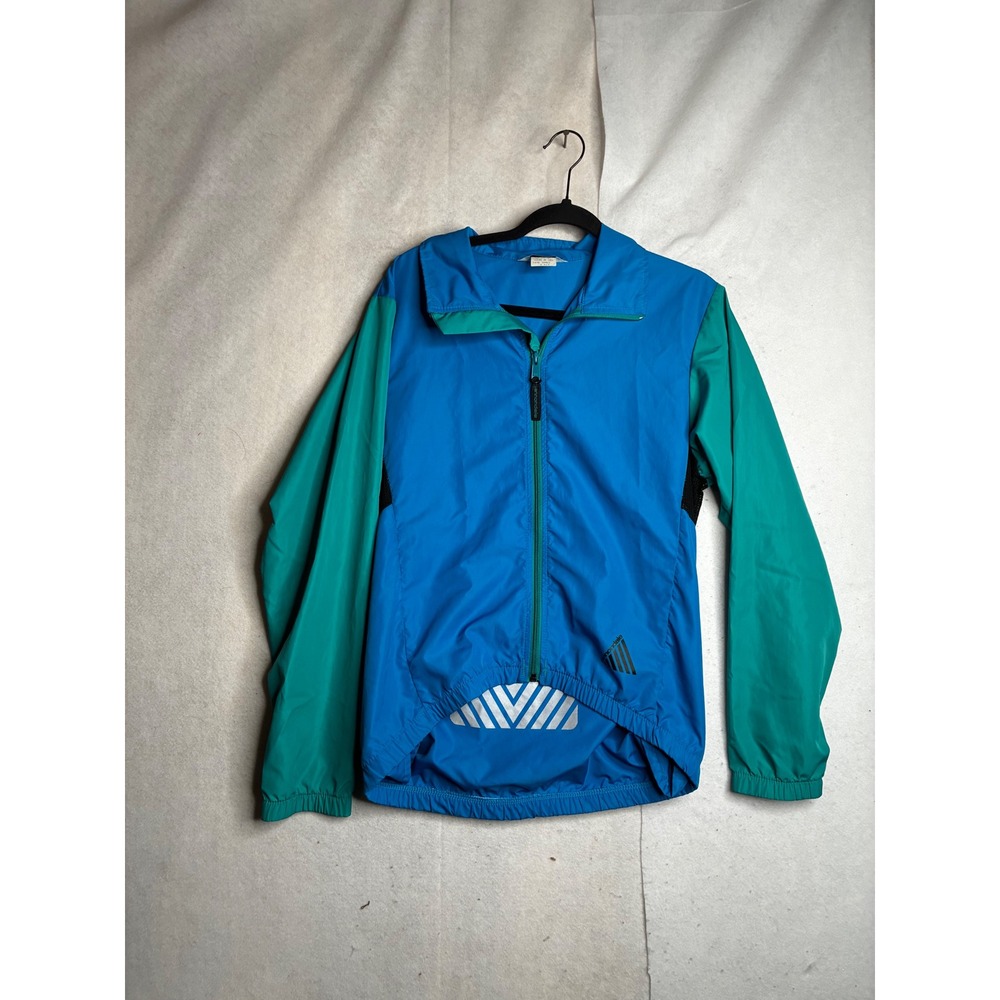 Vintage Cannondale Cycling Jacket Blue Green‎ Colorblock Windbreaker Made USA S